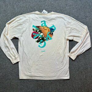 Akomplice Streetwear Long Sleeve T-Shirt in Cream / Floral Size Mens Large